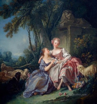  sheep oil painting - The Love Letter Francois Boucher sheep